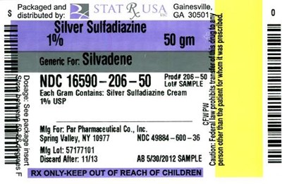 Silver Sulfa 16590-206 Label Image (Silver Sulfa 16590 206 Label)